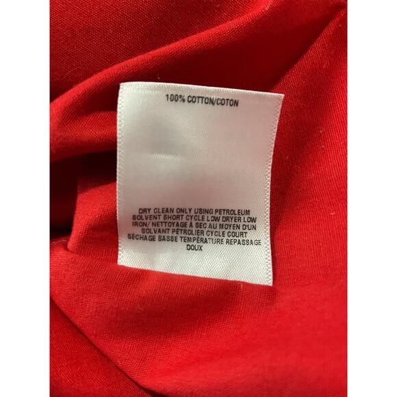 Oscar De La Renta Red Cotton Strapless Mini Dress Size 4 NWT - Picture 6 of 6